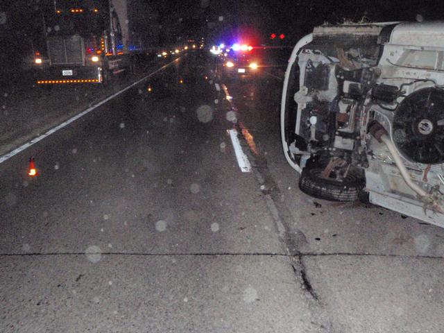 Van roll over, Hwy. 20, November 18, 2010
